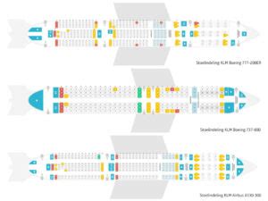 Illustratie van de stoelindeling en voorzieningen in de verschillende klassen van een Airbus A330-300