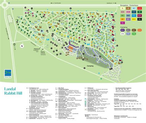 Overzicht van de faciliteiten op Landal Rabbit Hill, inclusief zwembad en speelparadijs