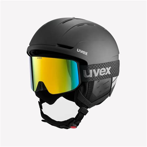 Illustratie van een skihelm met CE-keurmerk.
