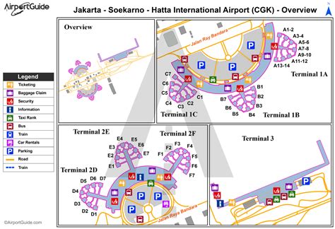 Plattegrond van de terminals van Jakarta Soekarno-Hatta Airport