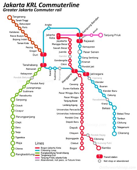 Schema van de Soekarno-Hatta Airport Rail Link en KRL Commuterline