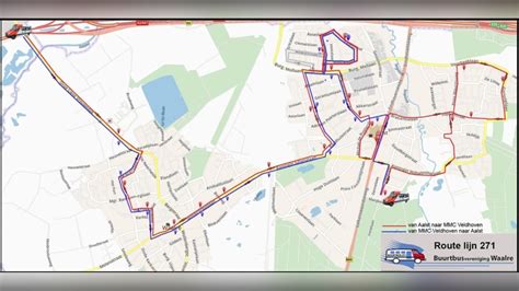 Routekaart van buslijn 74 met alle haltes