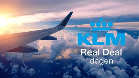 Infographic met de typische periodes en populaire bestemmingen van de KLM Real Deal Dagen.