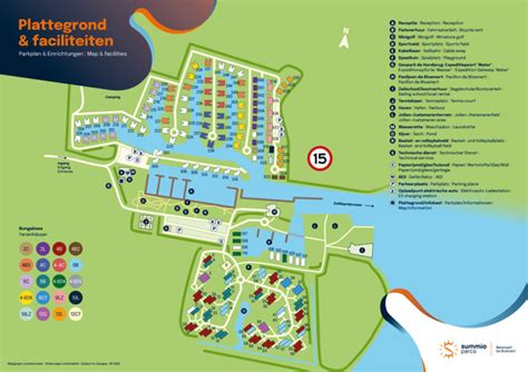 Plattegrond van Summio Waterpark De Bloemert met aanduiding van het Bospark en Waterpark