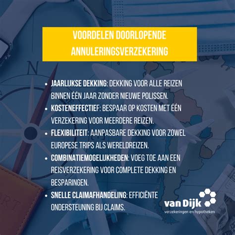 Infographic die de voordelen van een doorlopende annuleringsverzekering ten opzichte van kortlopende verzekeringen weergeeft (kosten, gemak, dekking)