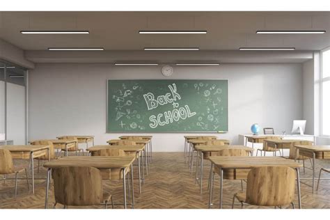 Interieur van een klaslokaal van de taalschool in Verona, met klassieke inrichting en een whiteboard.