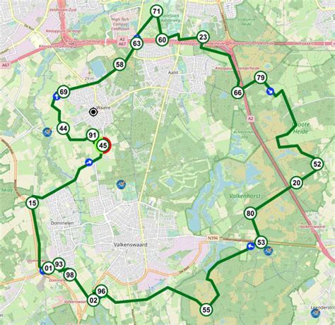 Fietsroute door het natuurgebied Het Leenderbos nabij Vakantiepark Brugse Heide