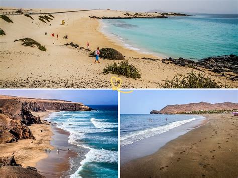 Thematisch foto van een idyllisch strand op Fuerteventura met turquoise water