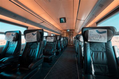 interieur van een moderne hogesnelheidstrein met comfortabele zitplaatsen