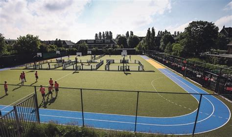 Voorbeeld van een beweegvriendelijke openbare ruimte of een duurzame sportaccommodatie.