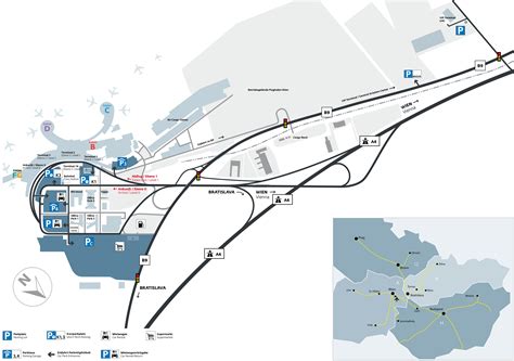 Plattegrond van de terminals van Vienna International Airport