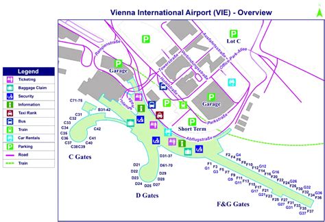 Schema van de transportopties van en naar Vienna International Airport