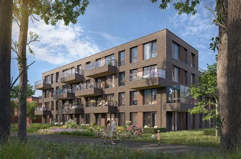 Impressie van het geplande natuurresort met bosvilla's en appartementen
