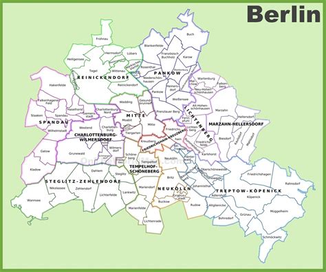 Kaart van Berlijn die de locatie van het voormalige vliegveld Tegel en de nabijheid van het stadscentrum aangeeft.