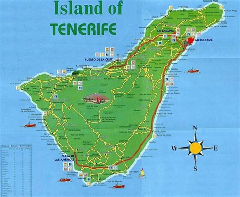 kaart met locaties van autoverhuurbedrijven op Tenerife