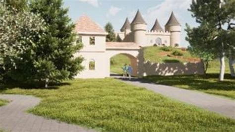 Artistieke impressie van het kasteel Libersteyn en de Sprookjesbibliotheek.