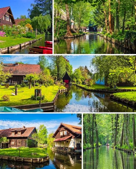 Landschap van de Spreewald met waterwegen en bossen