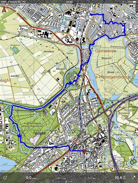 Kaart van de NS-wandeling Vughtse Lunetten