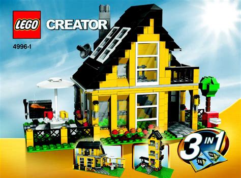Het LEGO Creator Vakantiehuis: een blokhut-achtig bouwwerk aan een meertje met steiger, motorbootje en vuurplaats.