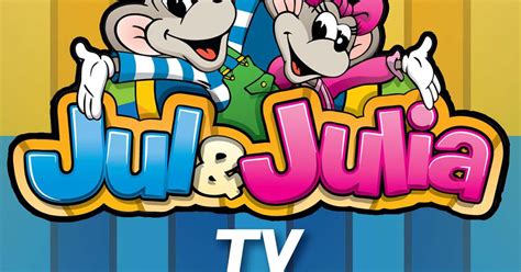 Illustratie van de mascottes Jul en Julia die kinderen begroeten