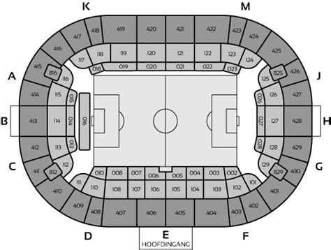 plattegrond van de Johan Cruijff ArenA met parkeergelegenheden en ingangen