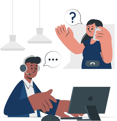 Illustratie van een Nomad klantenservice medewerker die een klant helpt