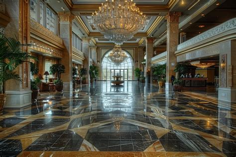 Luxe lobby van het vernieuwde Disneyland Hotel met een indrukwekkende kroonluchter.