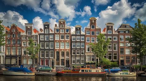 Gedetailleerde miniatuur van de Amsterdamse grachten met grachtenpanden en rondvaartboten.