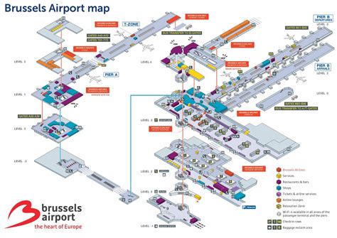 Kaart met de locatie van Brussels Airport (BRU) en Brussels South Charleroi Airport (CRL) ten opzichte van het centrum van Brussel, met indicatie van reistijden.