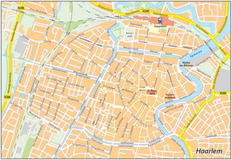 Informatieve kaart van Haarlem met de locatie van de Generaal Cronjéstraat