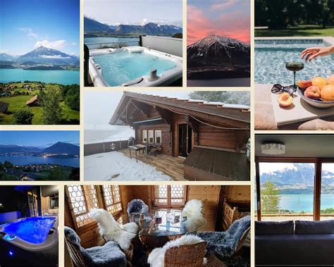 Panoramisch uitzicht op de Zwitserse Alpen met een knus chalet op de voorgrond