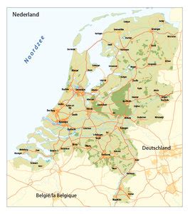 Overzichtskaart van Nederland met populaire weekendbestemmingen gemarkeerd