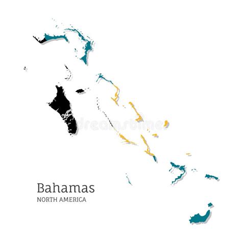 Kaart van de Bahama's met de belangrijkste luchthavens gemarkeerd