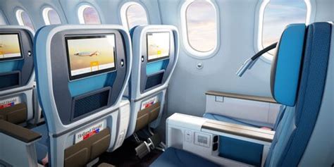 Illustratie van de cabines van KLM Premium Comfort Class en Business Class