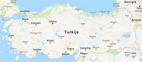 Kaart van Turkije met Izmir gemarkeerd