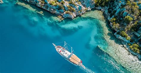 Widok na rejs guletem w Turcji