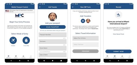 Visuele gids voor het gebruik van de Mobile Passport Control app