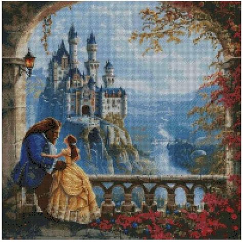 Concepttekening van het geplande Belle en het Beest kasteel met de vloek.