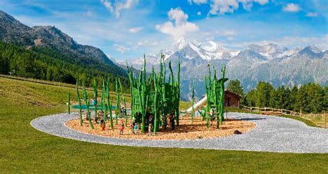 Het SiSu Familienpark in Grächen met kinderattracties