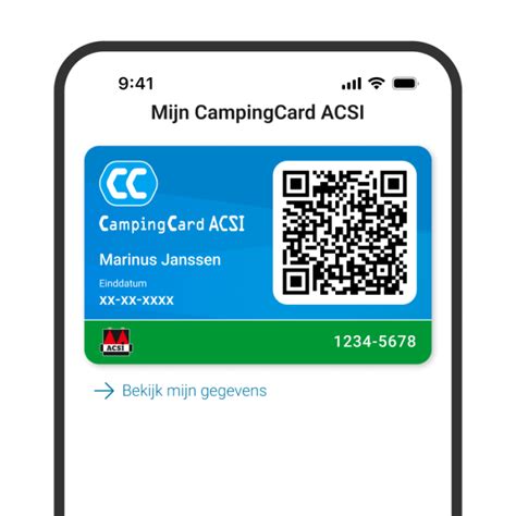 Diagram dat het scanproces van de QR-code op de CampingCard ACSI illustreert