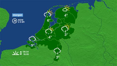 Weersverwachting met verschillende neerslagintensiteiten: miezerlichte bui, bui, stortbui, wolkbreuk.