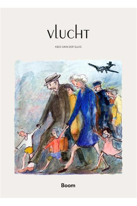 aquarellen van Kees van der Sluis die de chaos en angst van de vlucht weergeven