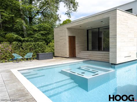 Illustratie van een luxe privésauna met zwembad en whirlpool