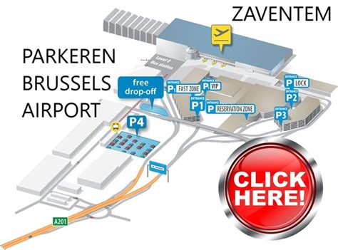 Plattegrond van de bushaltes rondom Brussels Airport Zaventem