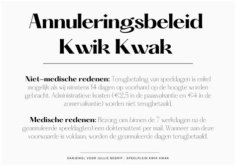 Infographic met de belangrijkste punten van een annuleringsbeleid