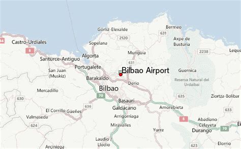 Kaart van de omgeving van Bilbao Airport (BIO) met nabijgelegen accommodaties.