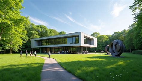 Iconische foto van het Kröller-Müller Museum te midden van de natuur van de Hoge Veluwe