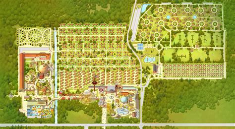 Een kaart van het parkeerterrein van Attractiepark Slagharen met aanduiding van laadpalen.